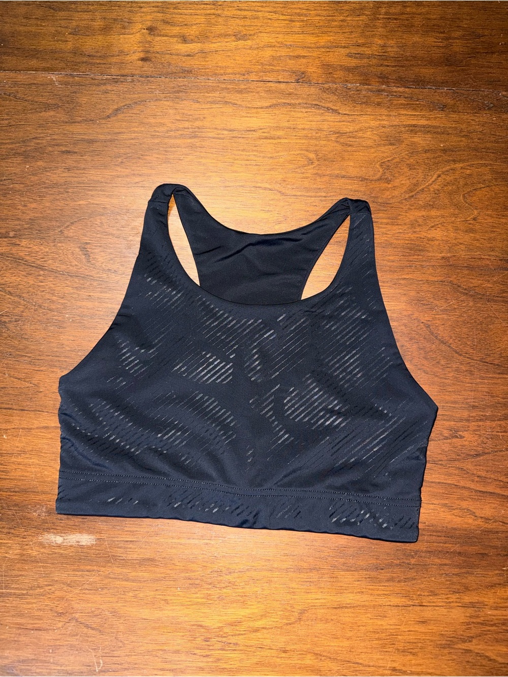 Terez Black Racerback Laser-Cut Sports Bra